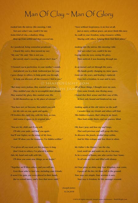 Man Of Clay ~ Man Of Glory Poem & Art Print by Joseph James